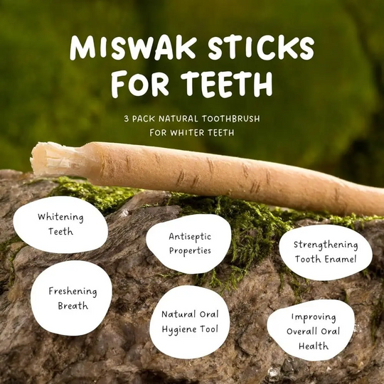 Natural Miswak Toothbrush Sticks – Eco-Friendly Soft Bristle Siwak Toothbrush | No Toothpaste Needed | Sustainable Oral Care for Fresh Breath & Healthy Teeth