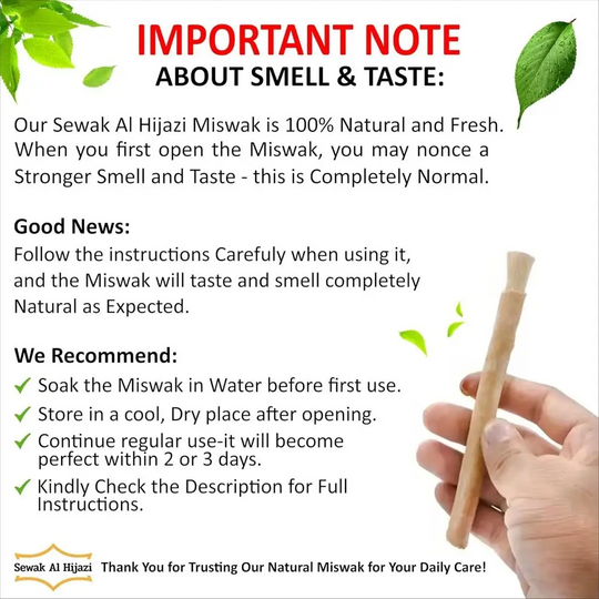 Natural Miswak Toothbrush Sticks – Eco-Friendly Soft Bristle Siwak Toothbrush | No Toothpaste Needed | Sustainable Oral Care for Fresh Breath & Healthy Teeth
